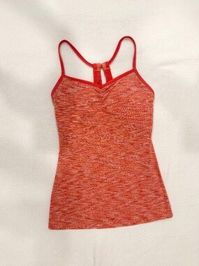 Lucy Activewear Spacedye Racerback Padded Tank Top - Women’s Size Small Orange